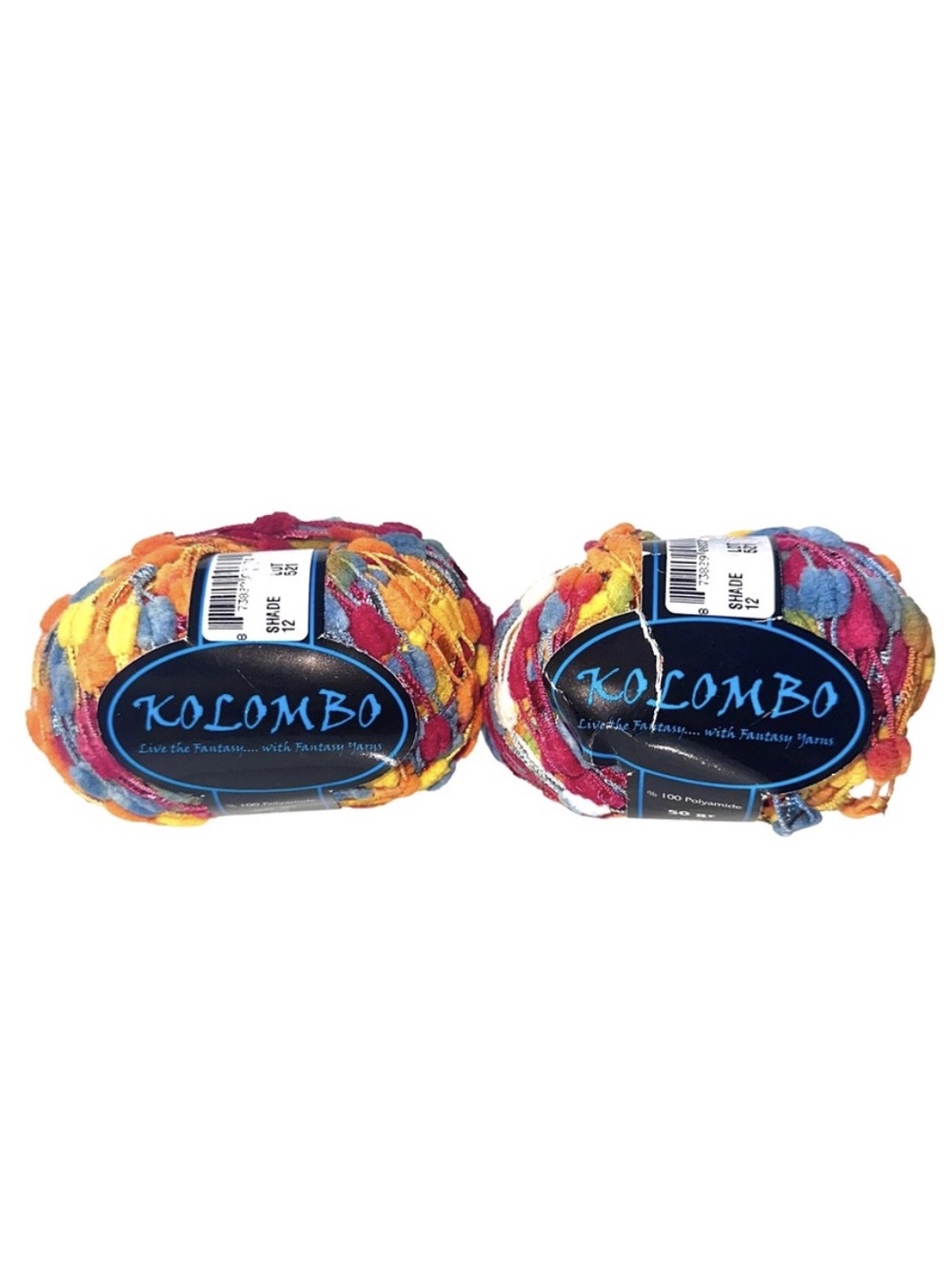 Fantasy Yarns Kolumbo Shade 2 Lot 521 Lot Of 2 Openwork Ribbon UK Yarn